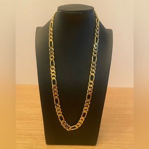 Unisex Gold Plated Figaro 24 inches Necklace
